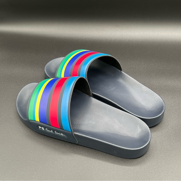 Pail Smith Men’s Multicolor Black Sole Sports Strip Slide Sandals Size S M L XL main image 4